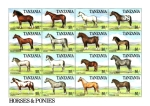 Sellos de Africa - Tanzania -  Caballos y ponies