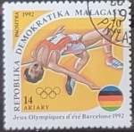 Stamps Madagascar -  Juegos olímpicos de verano 1992 Barcelona -Salto de ltura 
