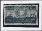 Stamps Italy -  10º Anv. d' l' Republica Italiana