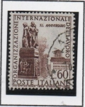 Stamps Italy -  40 Anv. d' l' OTI; Monumento d' trabajo, Ginebra