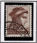 Stamps Italy -  Diseños d' l' Capilla Sixtina; Jefe d' l'  Esclavo