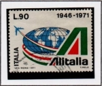 Stamps Italy -  25 Anv. d' Alitalia