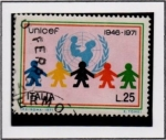 Stamps Italy -  25 Anv. d' UNICEF