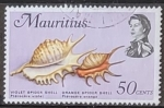 Stamps : Africa : Mauritius :  Caracoles -  Orange Spider Conch 