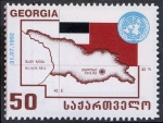 Stamps Asia - Georgia -  Mapa y bandera