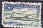 Stamps France -  submarino propulsión nuclear