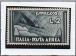 Stamps Italy -  Avion y Sumburst