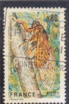 Stamps : Europe : France :  Cigarra roja (Tibicina haematodes)