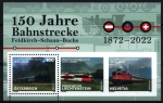 Stamps Austria -  150 aniv. línea ferroviaria entre Austria y Suiza