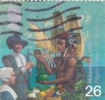 Stamps United Kingdom -   Peregrinos y piel roja
