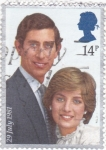 Stamps United Kingdom -  PRINCIPE CARLOS Y LADY DI