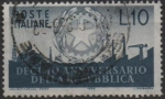 Stamps Italy -  10º Aniv. d' l' Republica Italiana