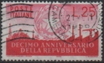 Stamps Italy -  10º Aniv. d' l' Republica Italiana