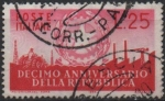 Sellos de Europa - Italia -  10º Aniv. d' l' Republica Italiana