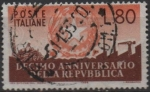 Stamps Italy -  10º Aniv. d' l' Republica Italiana