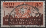 Sellos de Europa - Italia -  10º Aniv. d' l' Republica Italiana