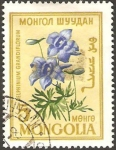 Sellos de Asia - Mongolia -  flora - delphinium grandiflorum