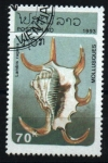 Stamps Laos -  serie- Moluscos