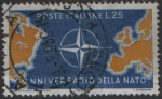 Sellos de Europa - Italia -  Diez Años d' l' OTAN, Rosa d' l' Vientos