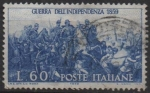 Stamps Italy -  Victor Emanuel II en l' Batalla d' Palestro