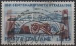 Stamps Italy -  Centenario d' l' Unificacion d' Italia, Cañón y Fortaleza d' Gaeta