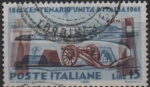 Stamps Italy -  Centenario d' l' Unificacion d' Italia, Cañón y Fortaleza d' Gaeta