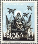 Stamps Spain -  ESPAÑA 1961 1405 Sello Nuevo Aniversario de la Aviación Española Virgen de Loreto y Aviones c/señal