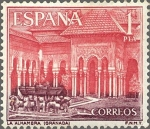 Stamps Spain -  ESPAÑA 1964 1547 Sello Nuevo Serie Turistica Paisajes y Monumentos Alhambra Granada