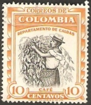 Stamps Colombia -  recolectando cafe