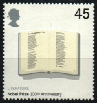 Sellos de Europa - Reino Unido -  Centenario del Nobel- Literatura