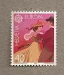 Stamps Switzerland -  Pareja bailando con trajes típicos