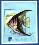 Stamps Cambodia -  FINLAND'88- Peces de acuario