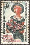 Stamps France -  campesina con ramo flores