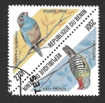 Stamps Benin -  1205ab - Estrilda Melba y Azulito Carrirrojo 