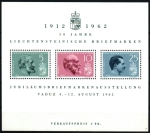 Stamps Liechtenstein -  50 aniv. sello en Liechtenstein- 7ª expo. filatélica nacional