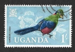 Sellos de Africa - Uganda -  105 - Turaco del Ruwenzori