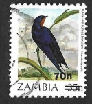 Stamps Zambia -  490 - Golondrina Rojinegra