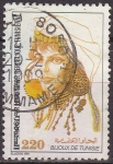 Stamps : Africa : Tunisia :  TUNEZ 1991 Scott 999 Sello Joyas Tunecinas Tradicionales Pendientes usado TUNISIA 