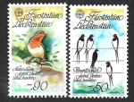 Stamps : Europe : Liechtenstein :  829-830 - Golondrina y Petirrojo Europeo