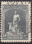 Stamps Turkey -  TURQUIA Turkia 1926 Scott 634 Sello El Legendario Herrero y su Lobo Gris usado