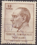 Stamps Turkey -  TURQUIA Turkia 1965 Scott 1655 Sello Fundador y 1º Presidente Mustafa Kernal Ataturk usado