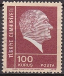 Stamps Turkey -  TURQUIA Turkia 1973 Scott 1923 Sello Fundador y 1º Presidente Mustafa Kernal Ataturk usado