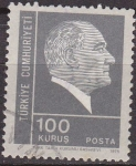 Stamps Turkey -  TURQUIA Turkia 1973 Scott 1924 Sello Fundador y 1º Presidente Mustafa Kernal Ataturk usado
