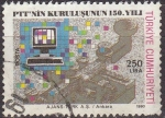Stamps Turkey -  TURQUIA Turkia 1990 Scott 2492 Sello 150 Aniv. Telegrafo y Ordenador usado