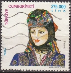 Stamps Turkey -  TURQUIA Turkia 2000 Scott 2766 Sello Trajes Tunceli usado