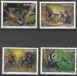 Stamps : Africa : Rwanda :  primates