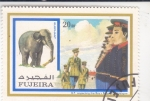 Sellos del Mundo : Asia : Emiratos_�rabes_Unidos : Elefante asiático , Baden-Powell visitó el campamento