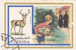 Stamps United Arab Emirates -  Ciervo rojo , Robert Baden-Powell como estudiante