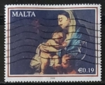 Stamps : Europe : Malta :  "Madonna and Child" by Francesco Trevisani