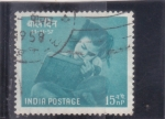 Stamps India -  Chica estudiando ('Educación')